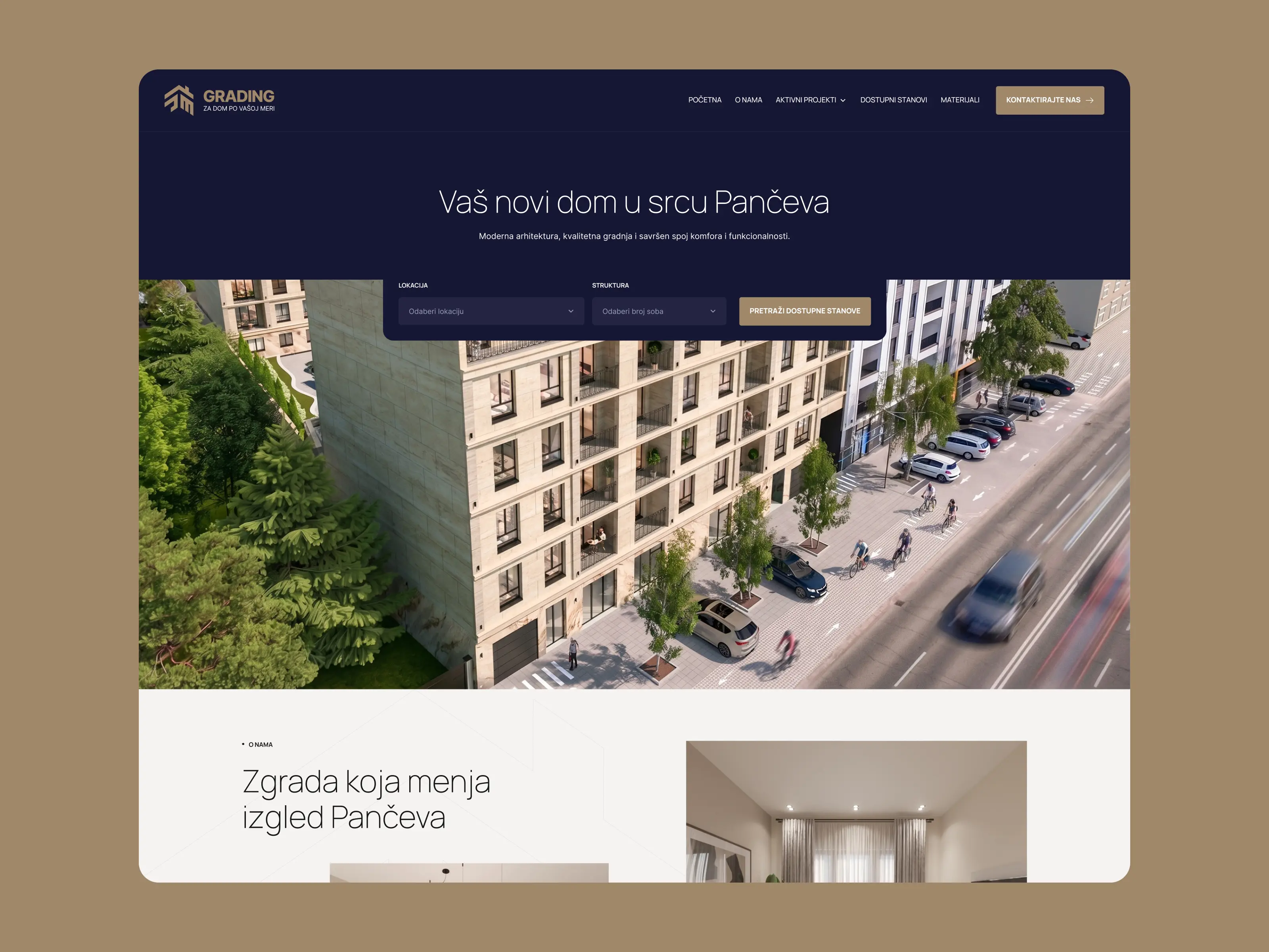 GradingPro – sajt za prodaju stanova u Pančevu